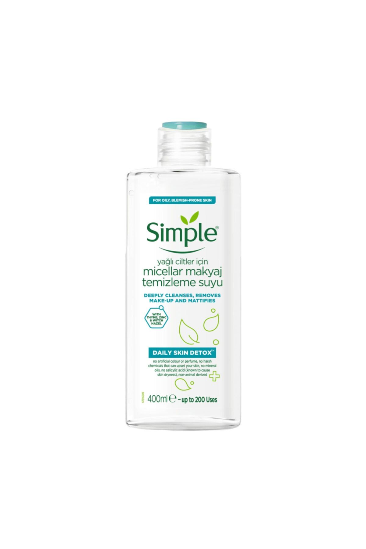 Simple Detox Yağlı Ciltler Için Micellar Temizleme Suyu 400 Ml