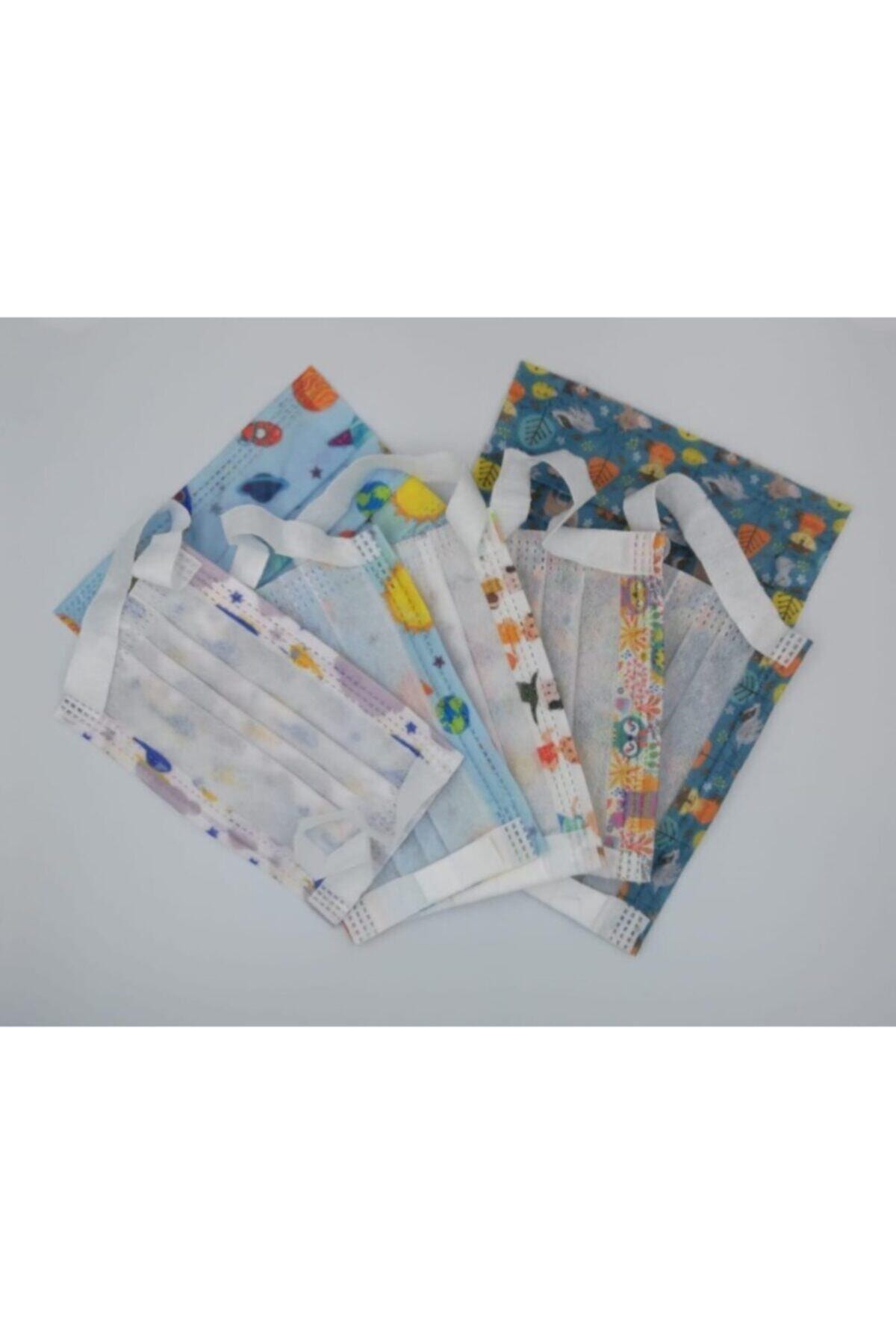 hcare Yumuşak Elastik Kulaklı Çocuk Kids Maske 100 Adet + Sürpriz Hediye