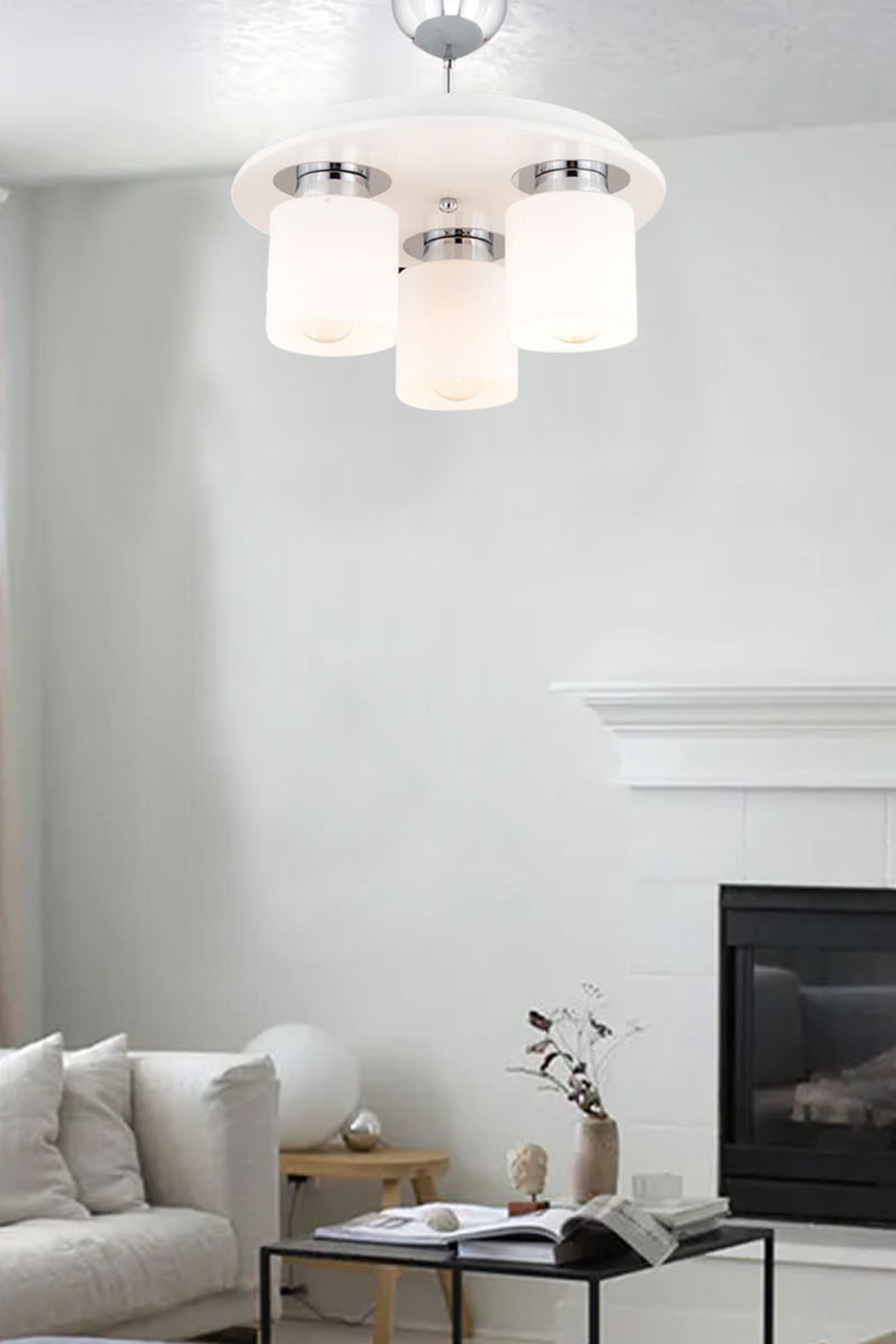 Apliqa Atlas 3 Lü Yuvarlak Beyaz Mutfak -banyo Avize