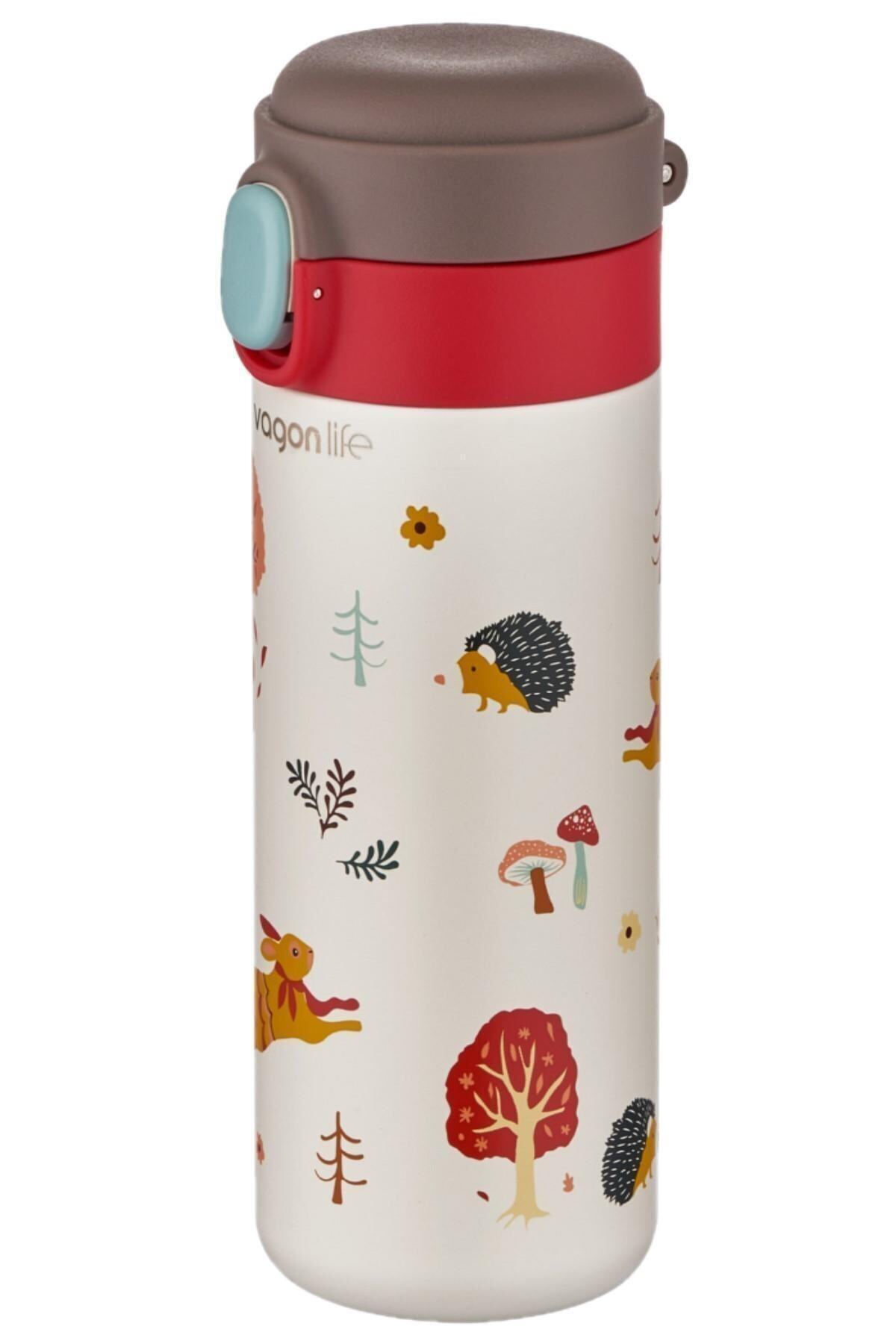 Vagonlife Fiftyfifty Desenli 350ml Paslanmaz Çelik Termos 6 Saat Sıcak/soğuk