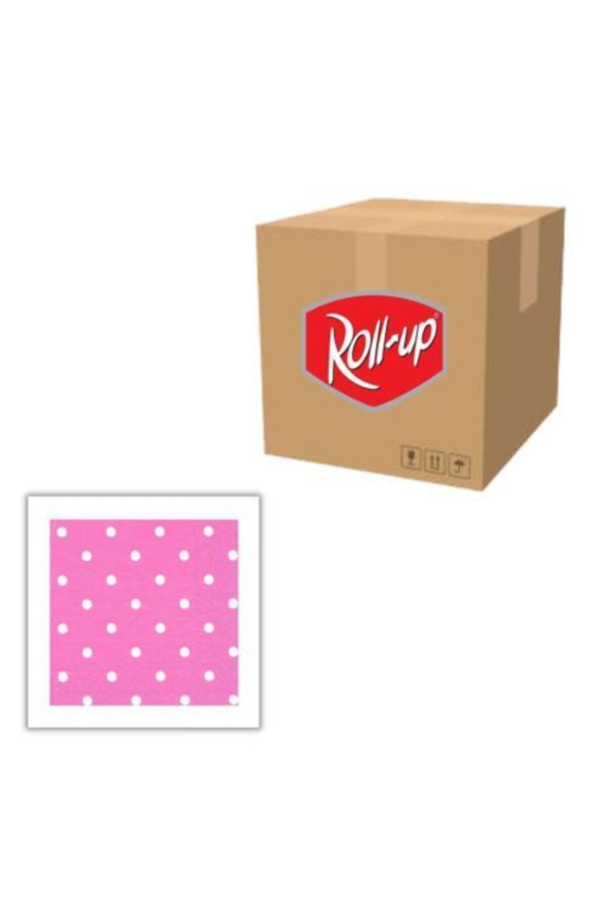 RollUp Party Dreams Pembe Puantiyeli Peçete 33x33 20'li (1 Koli 25 Paket)