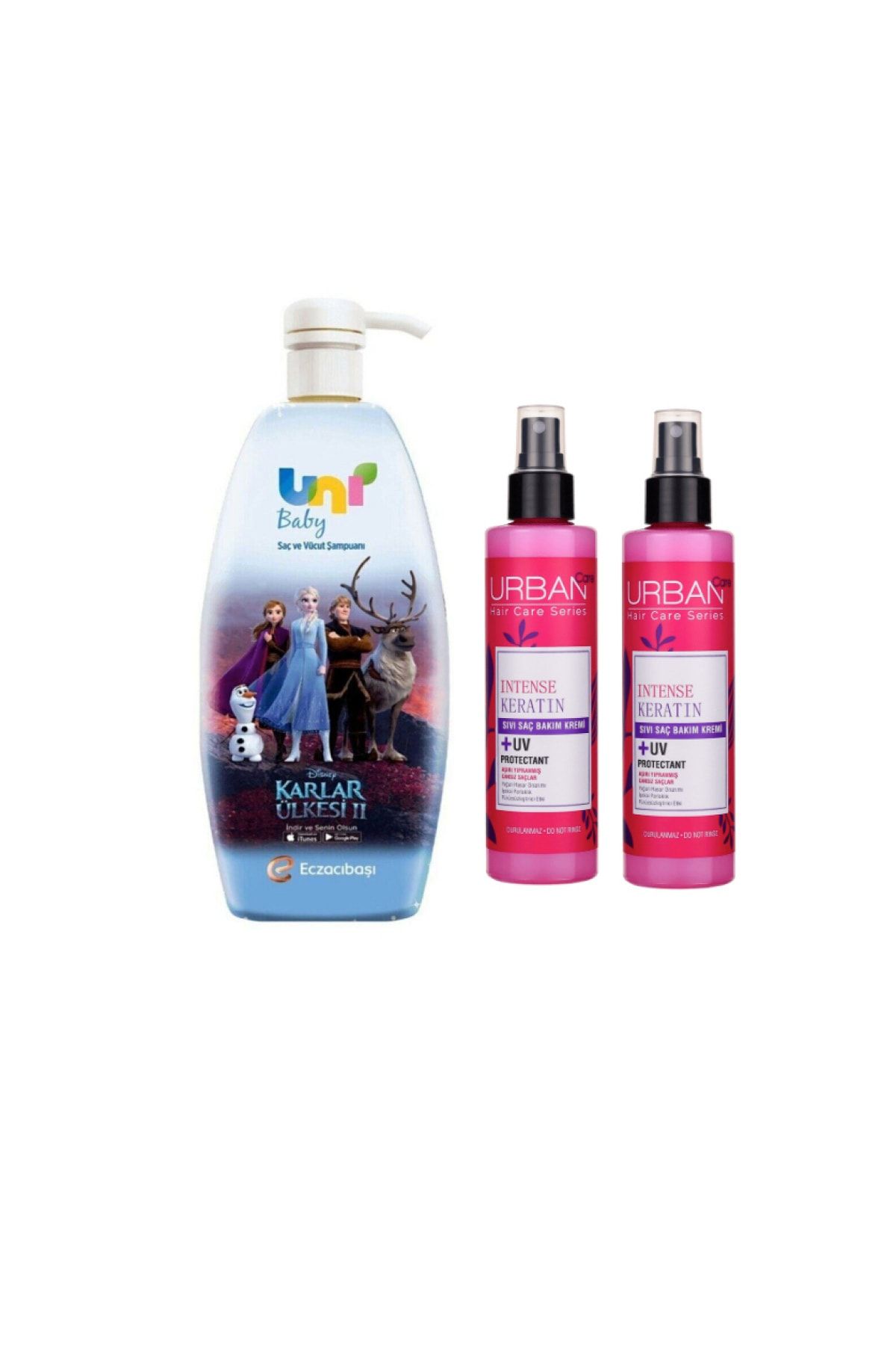 Uni Baby Frozen Bebek Şampuanı 700 ml+ Sıvı Saç Bakım Kremi 200 ml x 2 Adet