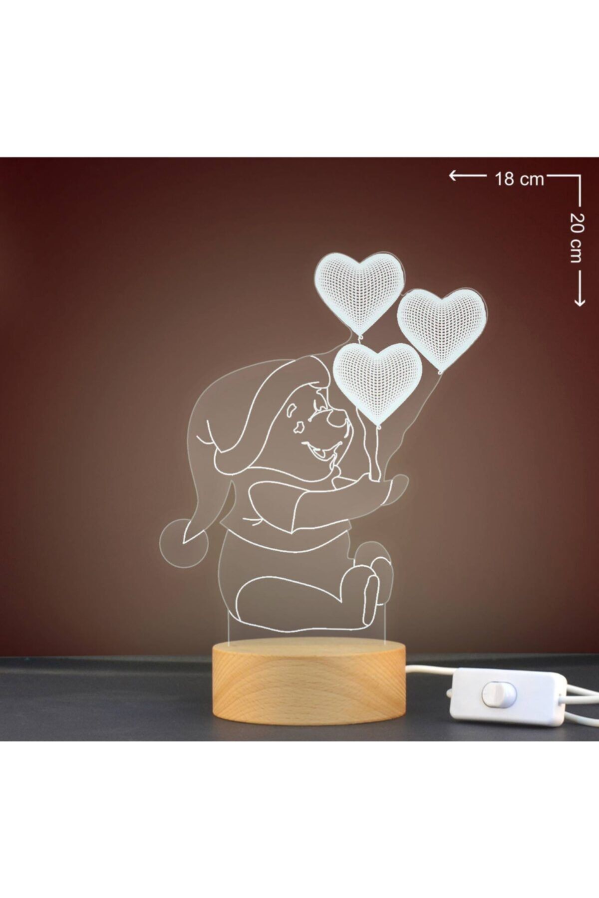 Ema Dükkan Winnie The Pooh 3d Led Işıklı Gece Lambası