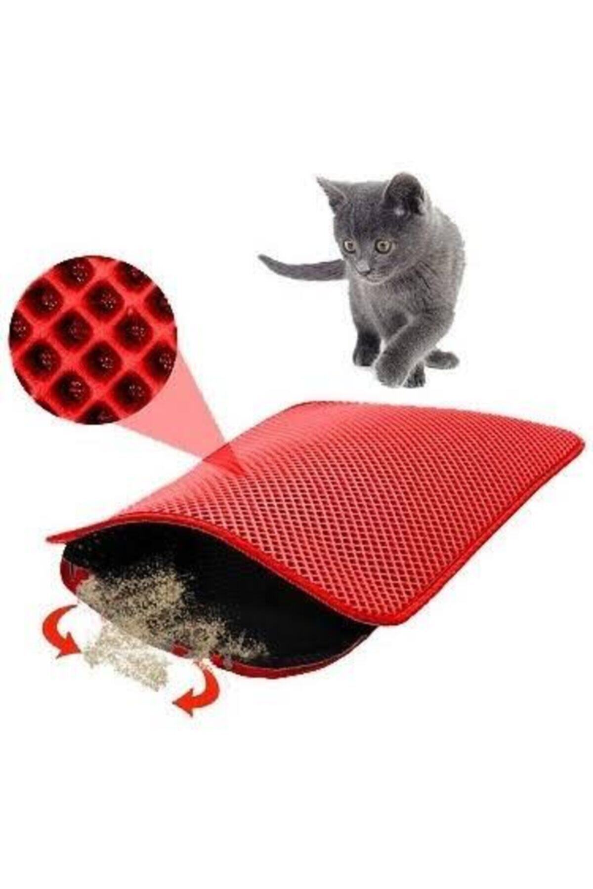 Easy Pet Kedi Tuvalet Önü Elekli Paspas Kırmızı