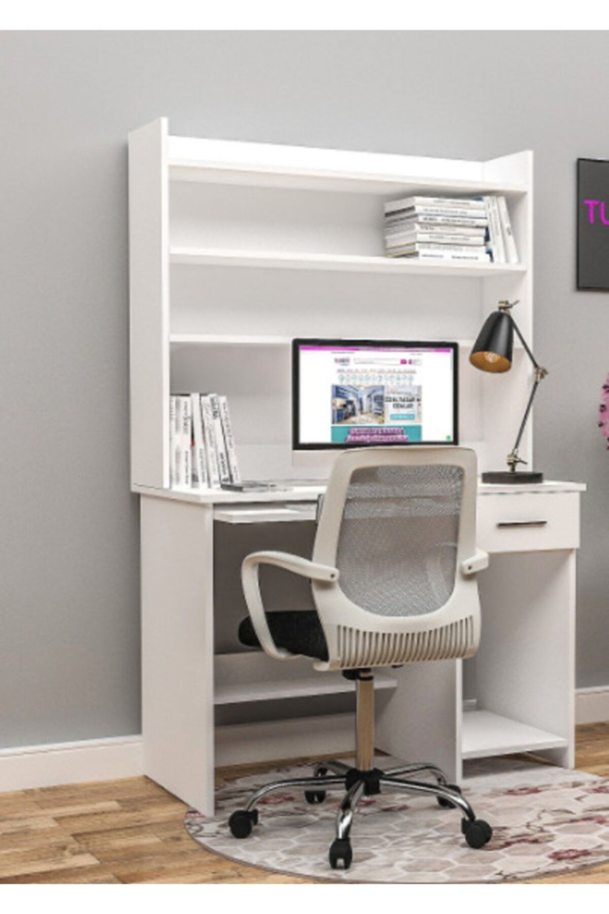 Alvers Mobilya Cevher Kitaplıklı Çalışma Masası