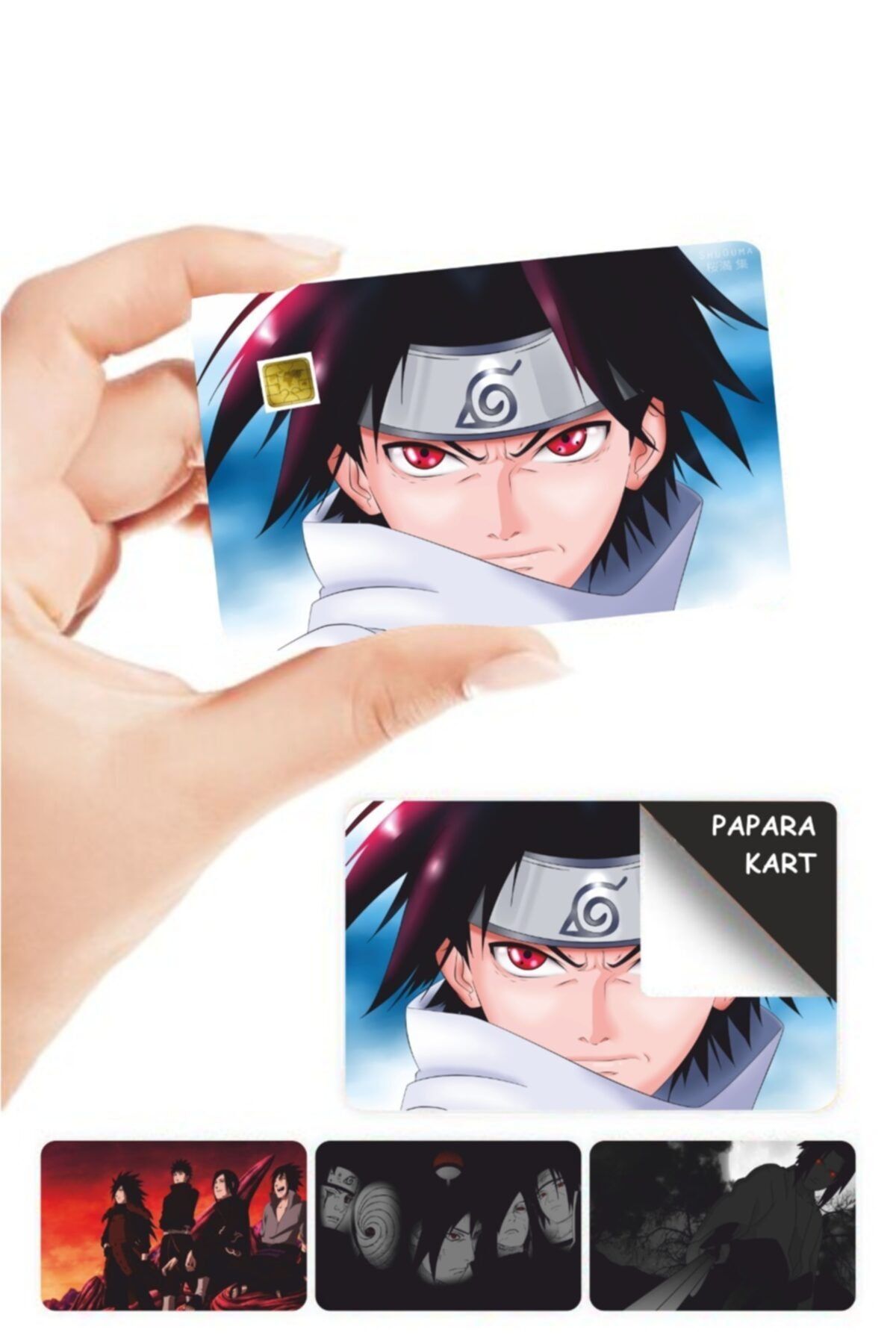 MARSİLYA Uchiha Itachi Papara Kart Kaplama Sticker 4 Adet