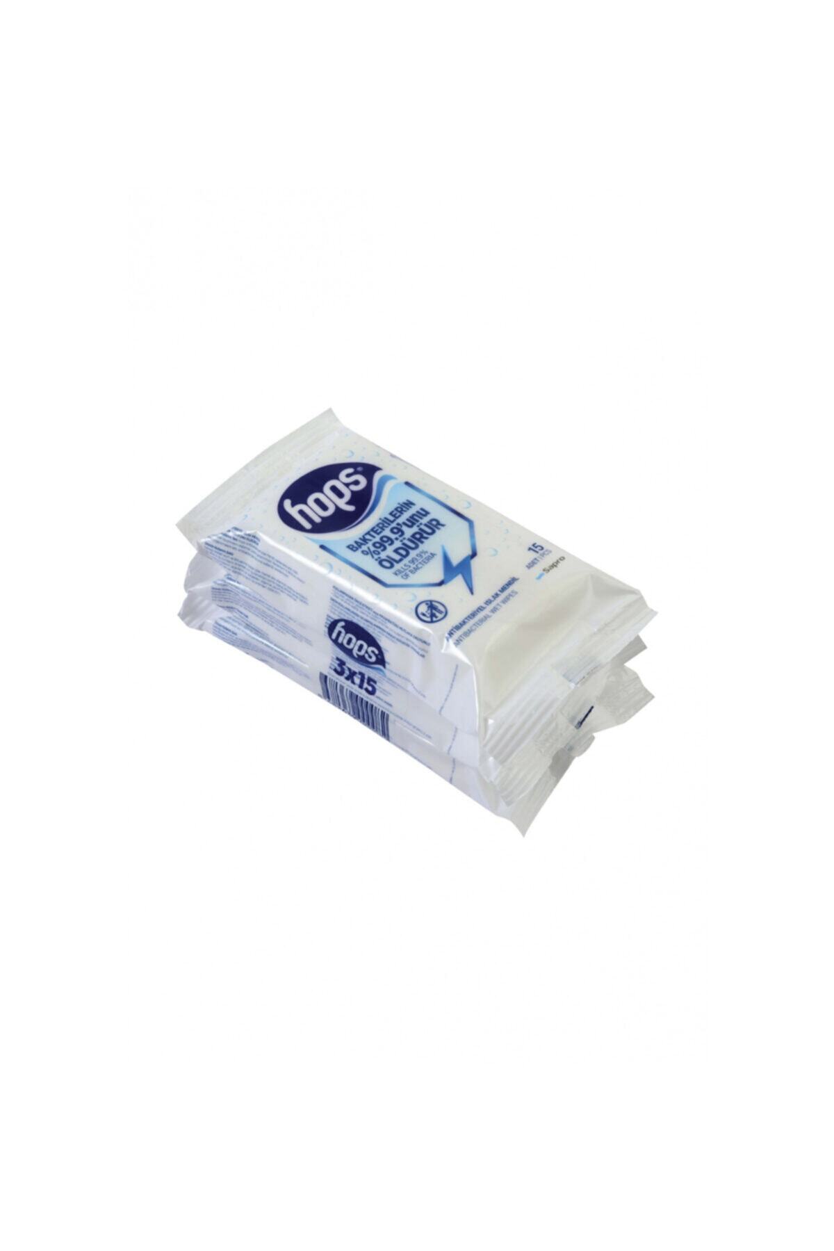 Hops Antibakteriyel Islak Cep Mendili 15x3 Adet