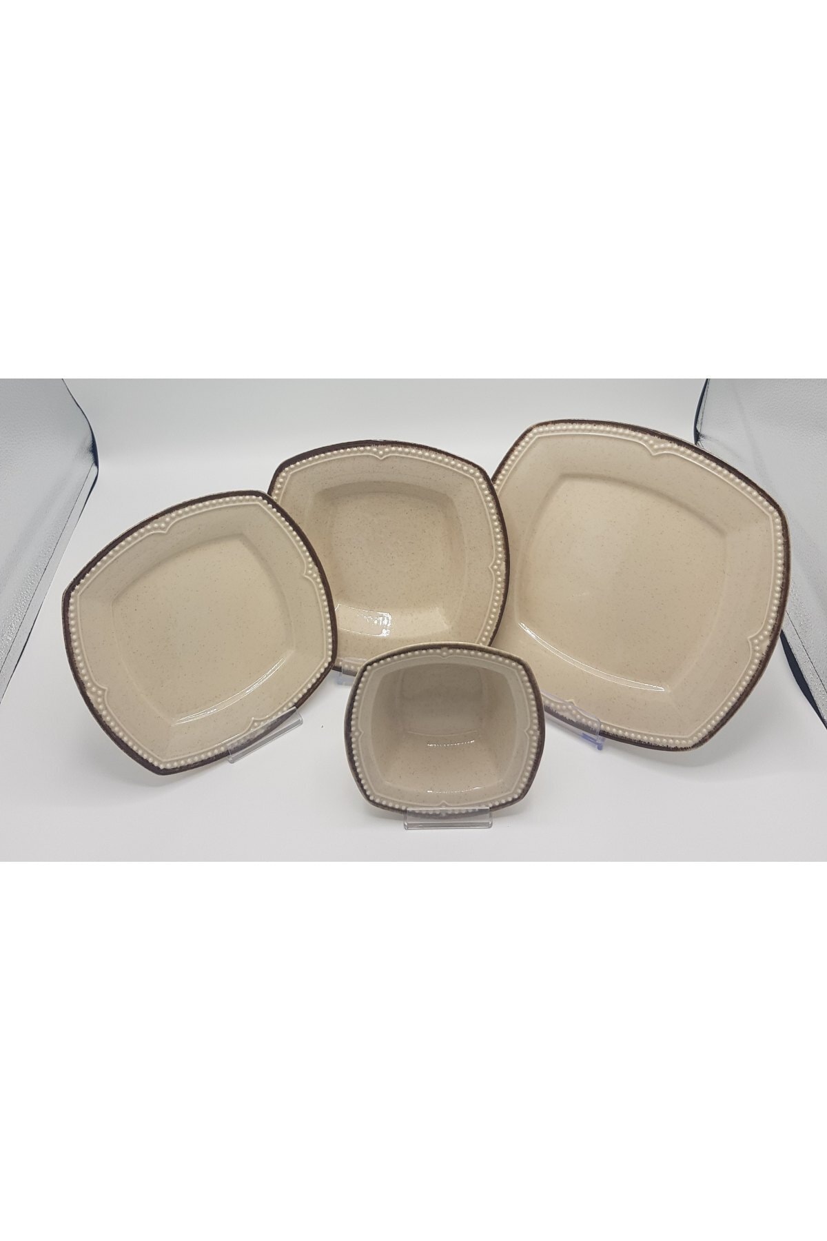 Bernardo 24 Parça 6 Kişilik Stoneware Yemek Takımı- Kahve