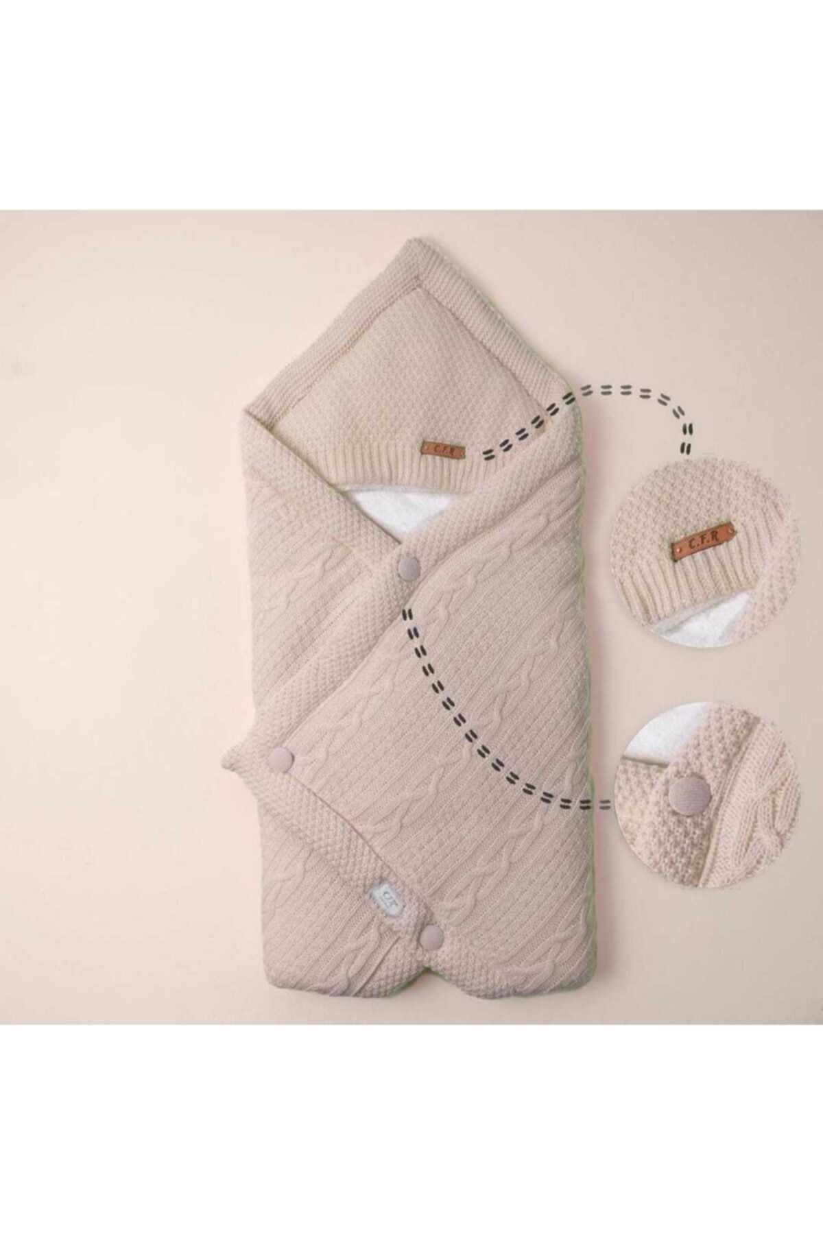 CFR Kids Unisex Bebek Triko Örme Kundak Battaniye