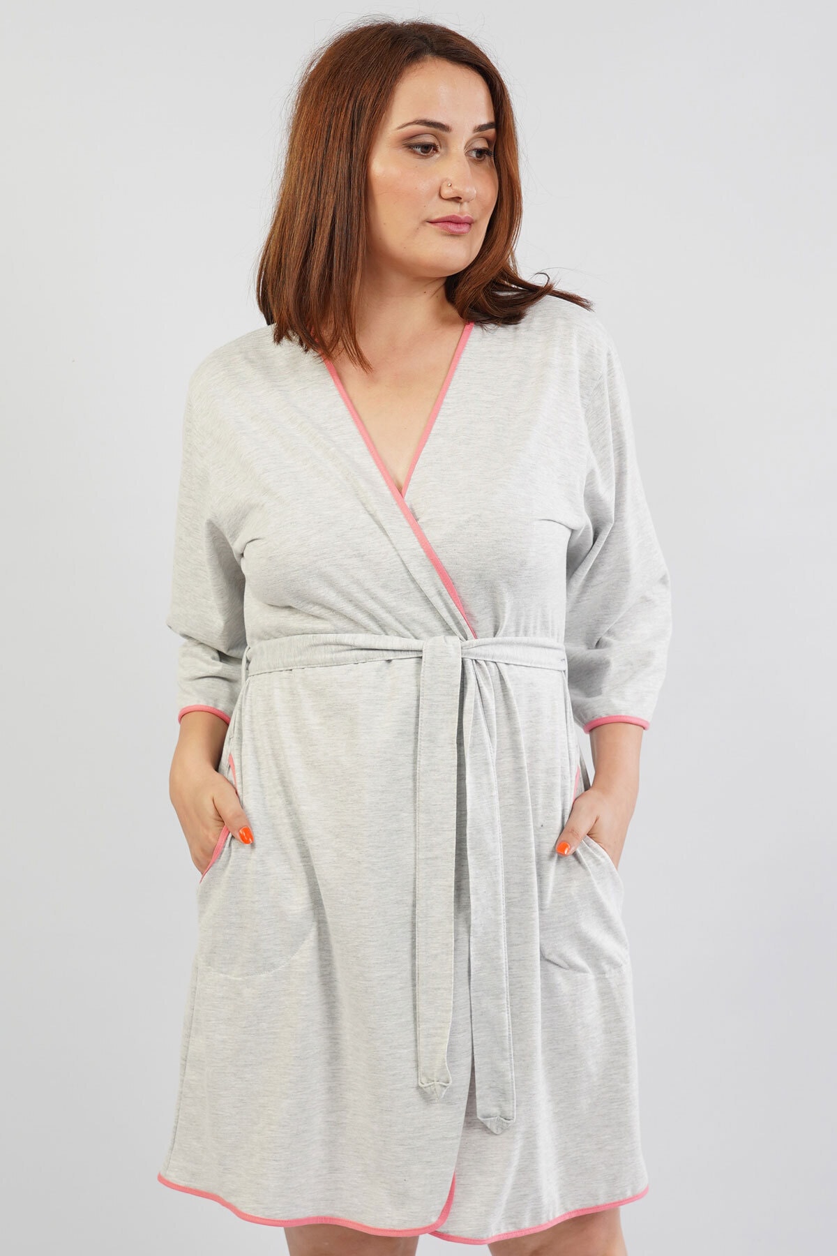 VİENETTA Büyük Beden 3/4kol Sabahlık