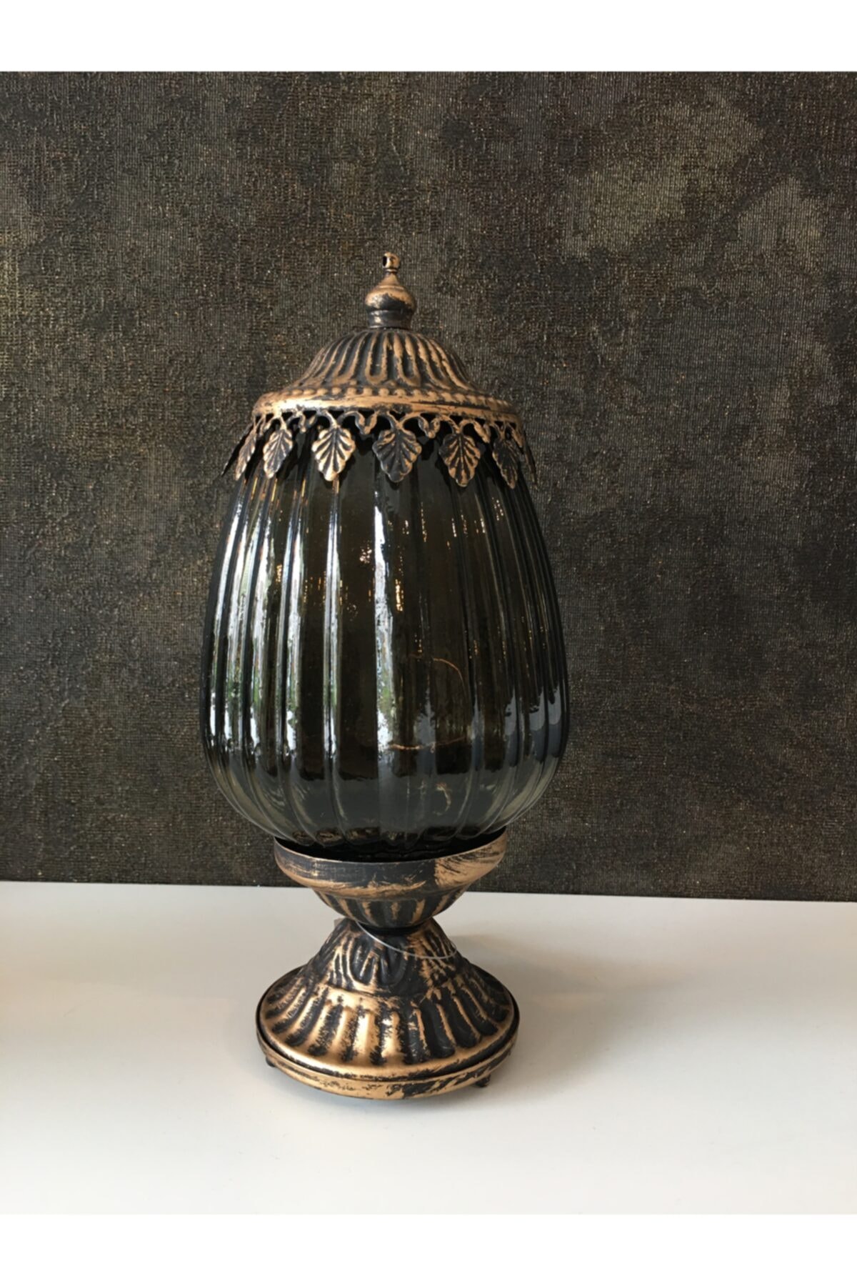 Lucky Art Yeşil Ledli Ayaklı Cam Dekor