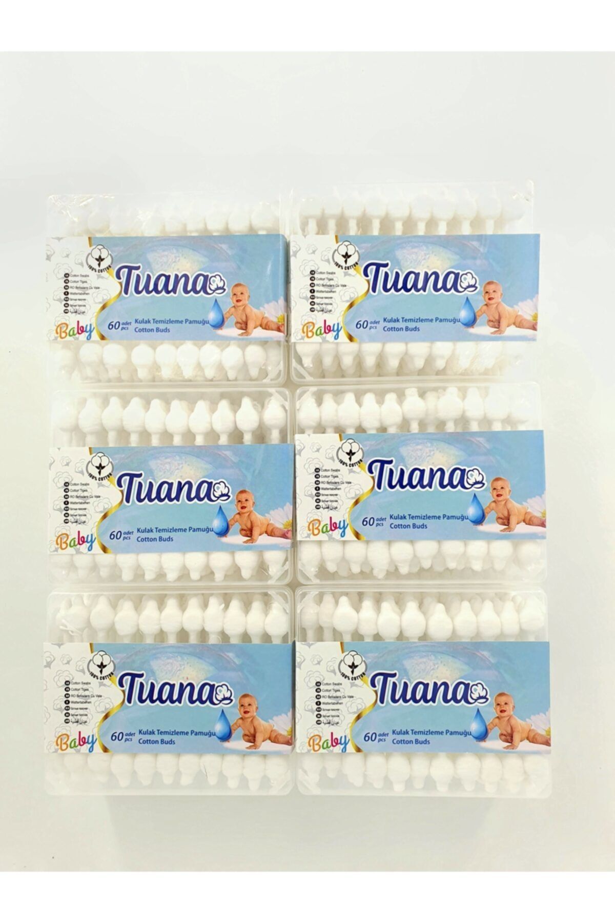 tuana Bebek Kulak Temizleme Pamuğu 6 X 60 Adet