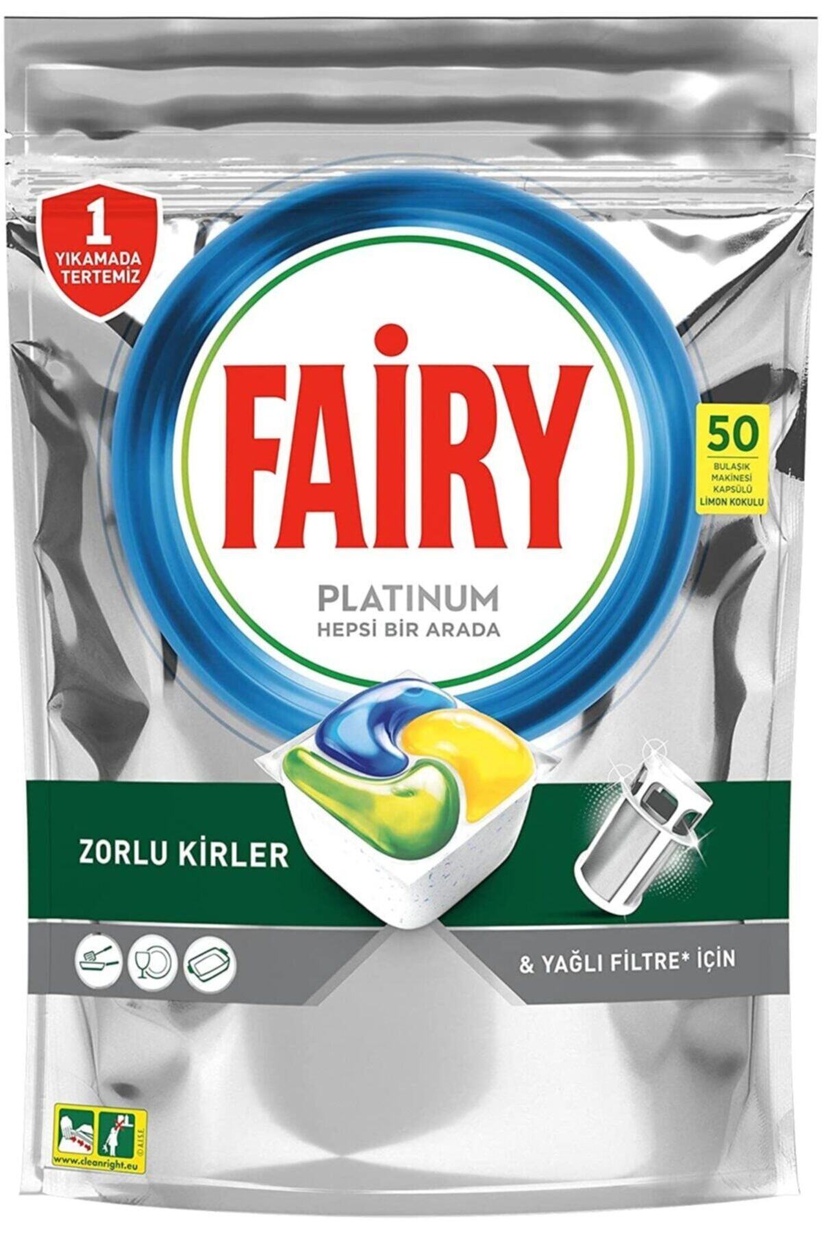 Fairy Platinum 50 Yıkama Bulaşık Makinesi Deterjanı Kapsülü Limon Kokulu