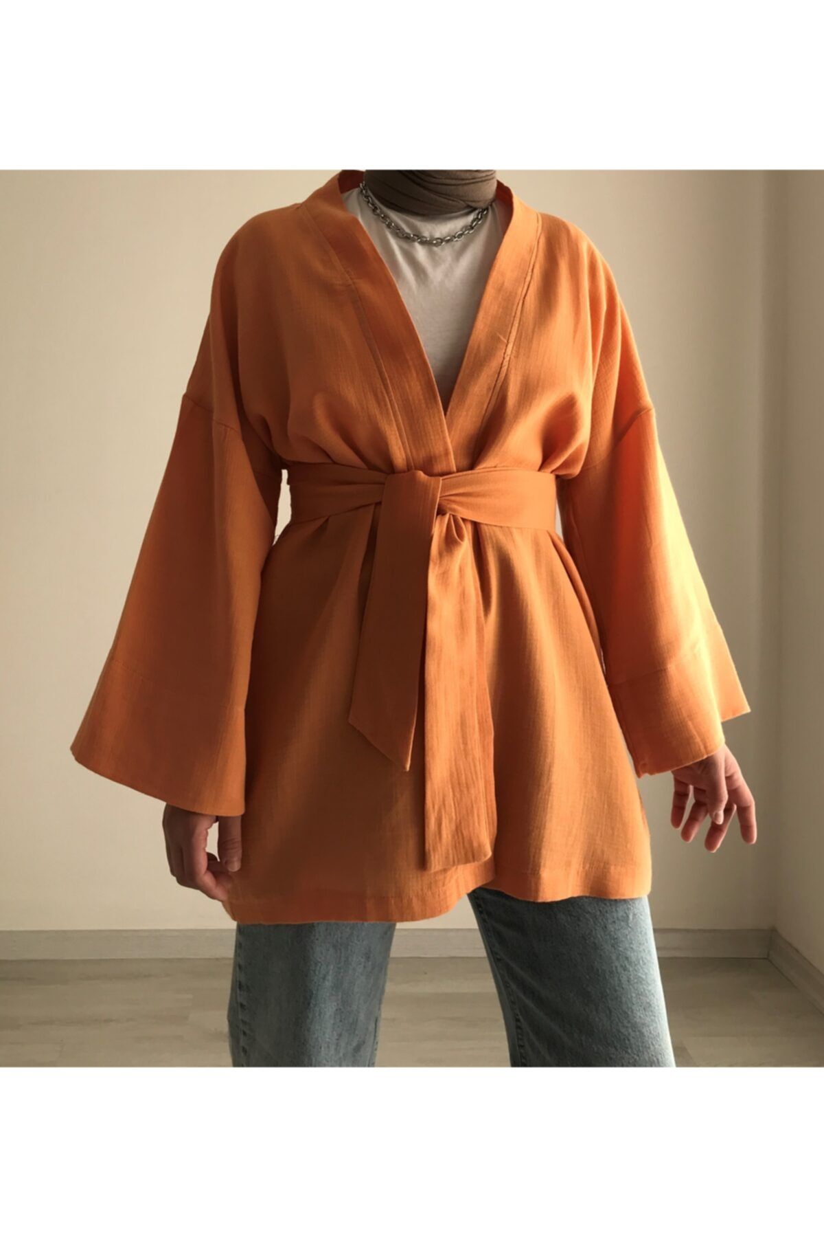 QUBİ OFFİCİAL Müslin Kumaş Kimono