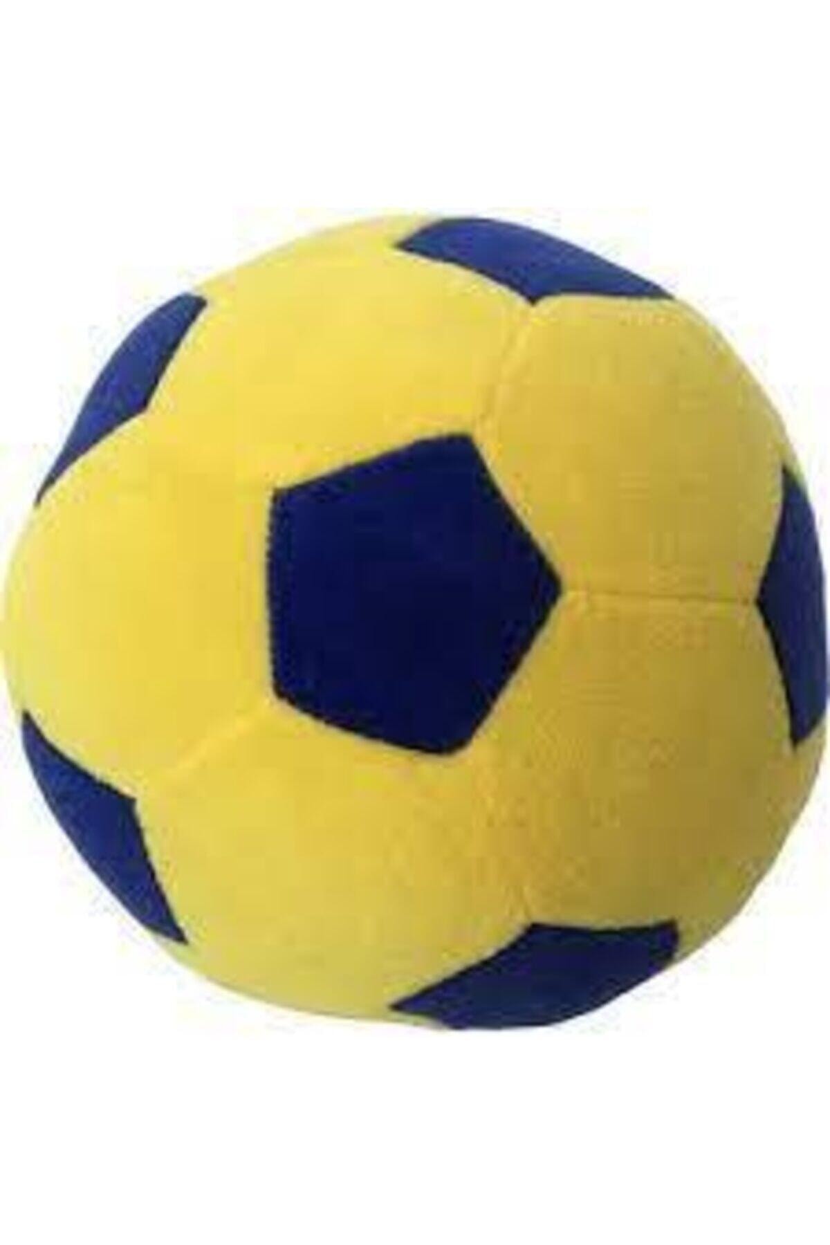 MONCHİCHİ Futbol Topu Peluş Yastık 70 Cm Çap Büyük Boy Sarı Lacivert