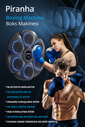 T-227 Refleks Geliştirici Akıllı Boks Eğitim Makinesi / Bluetooth / Rgb / Müzikli / Eldiven Image 0