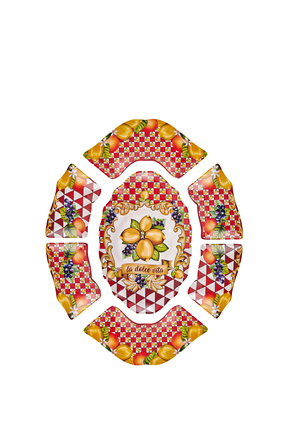Capri Kırmızı 7li Melamin Meze Tabağı Seti Image 0