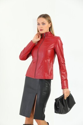KADIN HAKİM YAKA DERİ CEKET Image 3