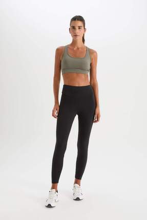 Fit Yüksek Bel Beli Saran Esnek Basic Düz Sporcu Tayt B4147ax25sp Image 0