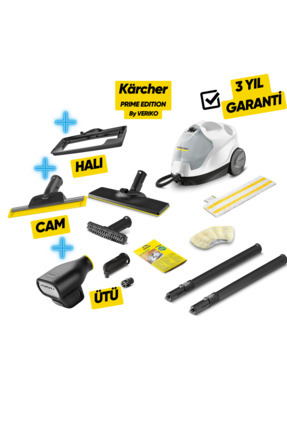 Sc 4 Easyfix Prime Paket Buharlı Temizlik Makinesi, Halı, Cam ve Dikey Ütü Aparatı Dahil - Beyaz Image 0