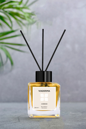 Kare Şişe Amber Esansı Bambu Çubuklu Oda Kokusu 100 ml Image 0
