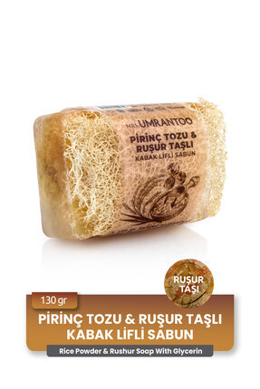 Doğal Prinç Tozu & Ruşur Taşlı Kabak Lifli Sabun 130 gr Image 0