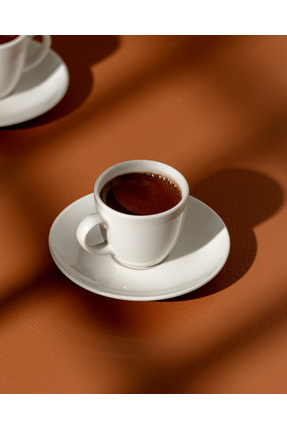 Benard 6 Kişilik 12 Parça Kahve Fincan Seti - Beyaz - 110 ml Image 0