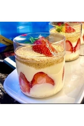 Magnolya Kasesi Tatlı Salata Sunum Kabı Kristal Mika Kullan At 300CC Sert Plastik 100 Adet Kap+Kapak Image 0
