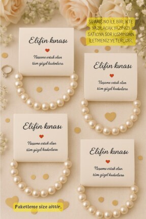 20 Adet İnci Bileklik - Kına Hediyesi - Nişan Hediyesi - Bride Hediyesi - Lastiklidir. Image 0
