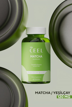 Matcha Yeşil Çay İçerikli Vitamin Çiğnenebilir Vegan Şekersiz  Gummy Image 2