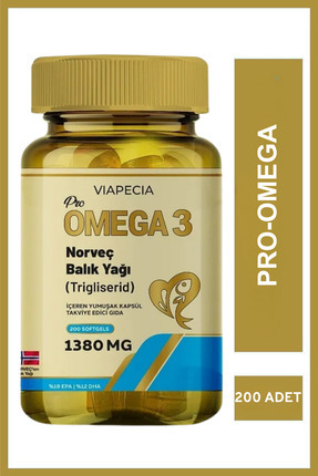 Norveç Balık Yağı Omega 3 1380 Mg Aromasız Soft Jel Kapsül 200 Adet - Mide Dostu Takviye Image 0