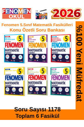 2025-2026 Müfredat 5.Sınıf Matematik Konu Anlatımlı Soru Fasikül Seti(6 Fasikül-1070 Soru)+Kalem Image 0