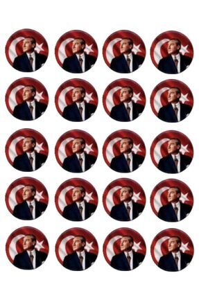 20 Adet Atatürk Rozeti-Türk Bayraklı Atatürk Rozeti Image 0