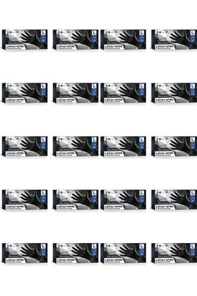 L Beden Siyah Nitril Eldiven 100'lü Paket Siyah Eldiven Image 0