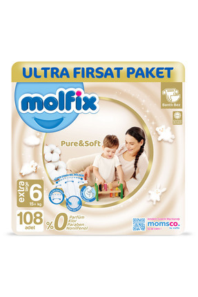 Pure & Soft Bebek Bezi 6 Beden Extra Large 108 Adet Image 0