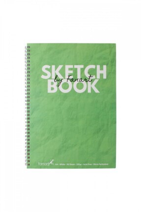 Sketch Book (eskiz Defteri) A4 Spiralli 120 Gr Beyaz Kağıt- Yeşil (B19) Image 0