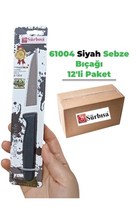 61004 Sebze Bıçağı Siyah 1 Koli (12 adet) Image 0