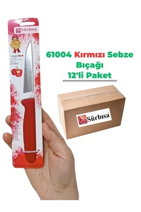 61004 Sebze Bıçağı Kırmızı 1 Koli (12 adet) Image 0