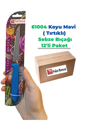 61004 Sebze Bıçağı Koyu Mavi Lz 1 Koli (12 adet Tırtıklı ) Image 0