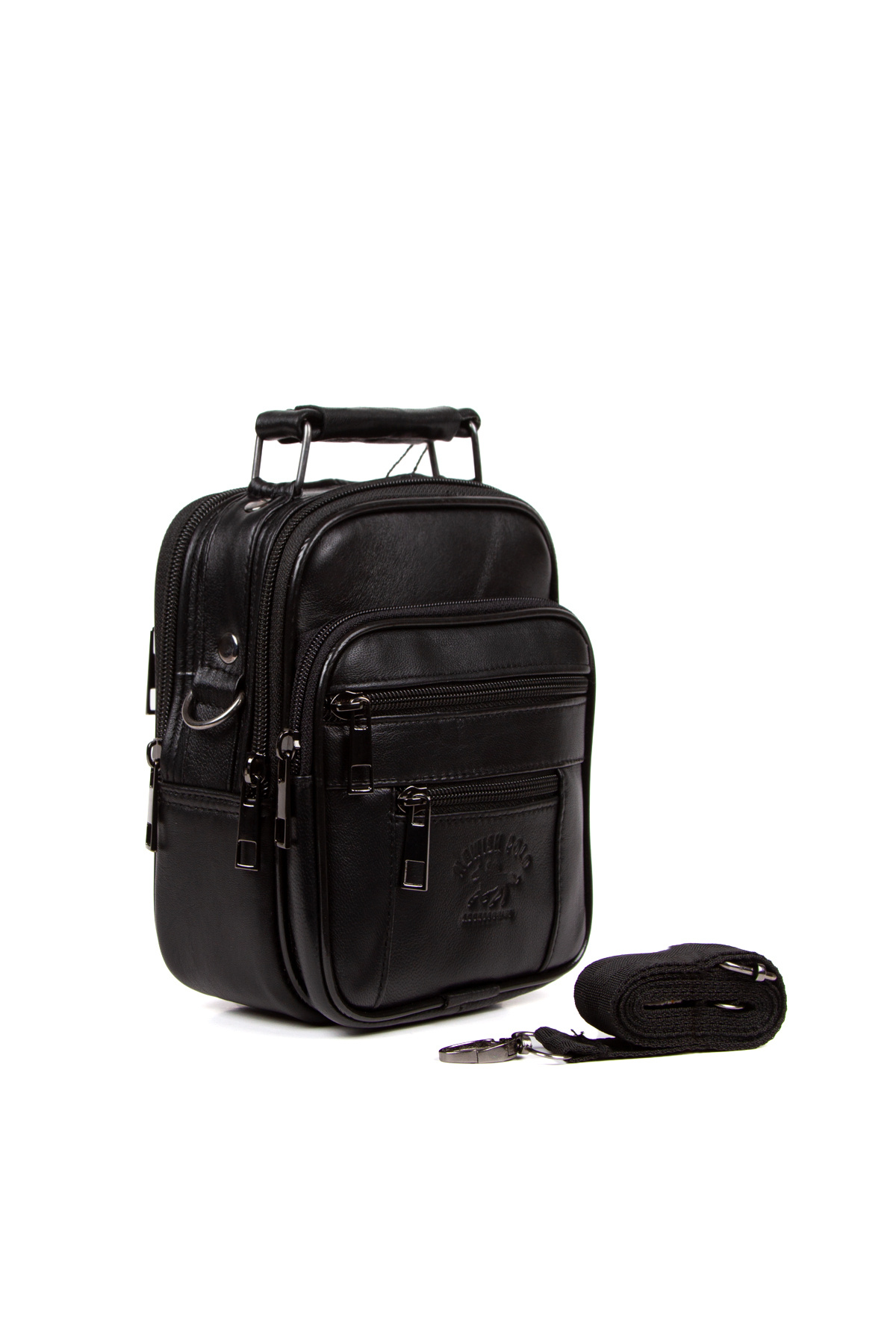 کیف مردانه استیل چرم اصل مشکی بند شانه و کیف دستی سایز کوچک روزانه