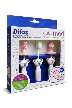 Babymed 3lü Damak Kaşıma ve Diş Bakım Seti Pembe Image 0