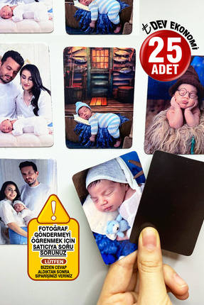25 Tane Fotoğraflı Kişiye Özel Resimli Buzdolabı Magneti (8x6 cm) Image 0