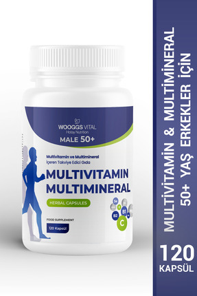 Multivitamin ve Multimineral 50 Yaş ve Üzeri Erkekler İçin 120 Kapsül (Bitkisel Kapsül) Image 0