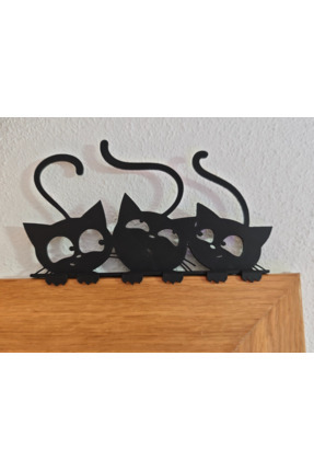 3 Kedi kapı üzeri çok şık model Image 0