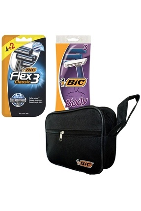 Flex3 Classic 6'lı Tıraş Bıçağı, Banyo 3'lü Poşet, Tıraş Çantası Seti Image 0