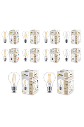 Şeffaf E27 4.8w Duy A60 Sarı Işık Rustik Led Ampul 10'lu Image 0