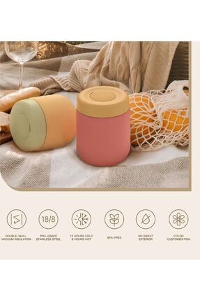 050-01-PEMBE PASLANMAZ ÇELİK YEMEK TERMOSU 480ML Image 0