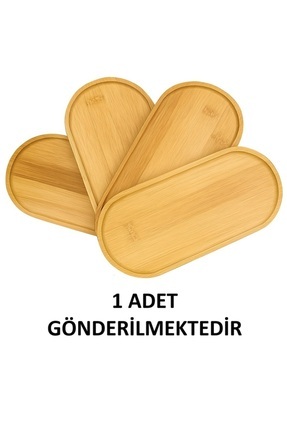 1 Adet Bambu Oval Sunum ve Servis Tepsisi - Ahşap Tepsi - Yağdanlık Altlığı Image 0