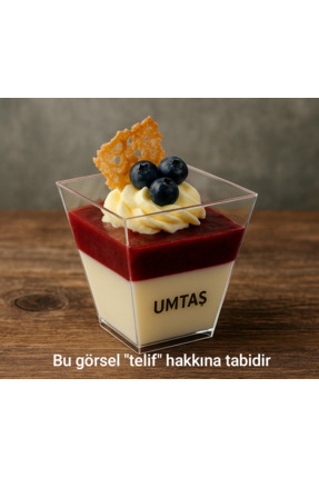 Ramel store 25 Adet Plastik Prizma Kapaksız Şeffaf Kübik Kase 200cc , Sunum Kasesi , Mika Sunumluk Image 0