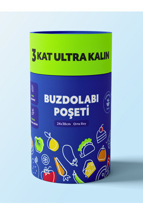 Şeffaf Premium Buzdolabı Poşeti 70 Adet Orta Boy 24x38 cm Image 0
